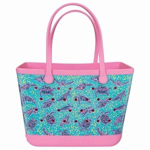 Simply Southern Flamingo Printed Large Waterproof Tote Bag in Pink